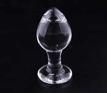 45mm Pyrex glass anal plug dildo crystal anal bead butt prostate massage masturbate adult Sex toy for women men gay Anal toys 3