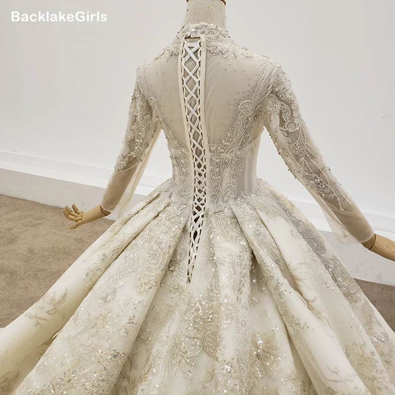 BacklakeGirls мусульманское роскошное свадебное платье с аппликацией цвета