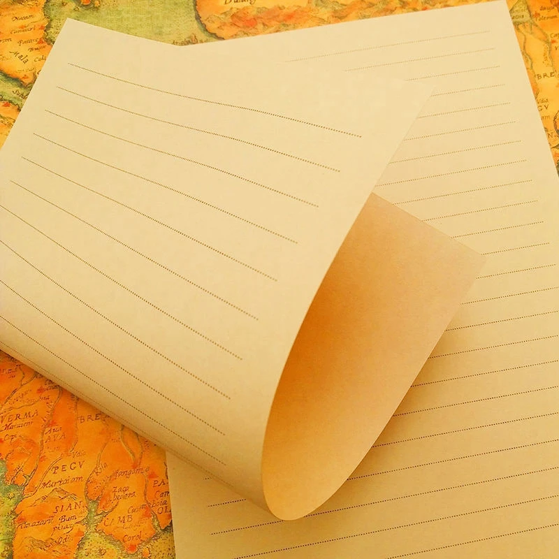 Vintage Kraft Paper Writing Paper European Style for Letter Writing Letter Stationery 12 Pcs retro writing papers
