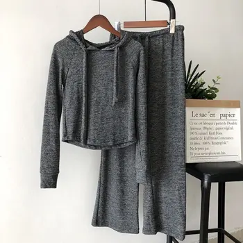 

Autumn Winter Women Tracksuit Set Long Sleeve Hooded Sweatshirts+Sweatpants 2 Piece Set Casual Tracksuit Set1