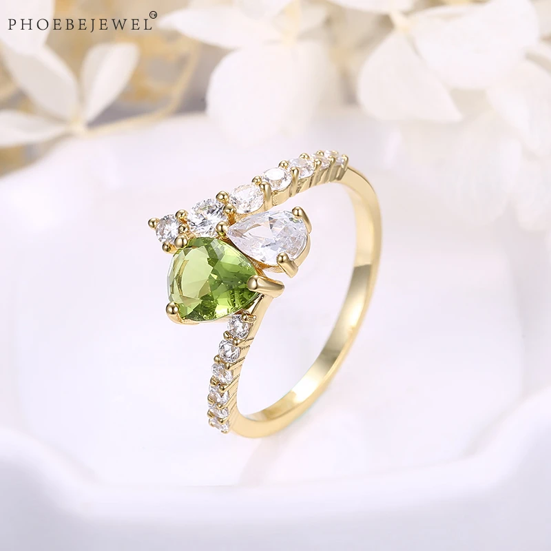 PHOEBEJEWEL новый дизайн золотого цвета женские кольца с AAA кубическими цирконами