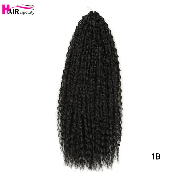 20-28 Inch Afro Kinky Curly Crochet Braids Hair Ombre Braiding Hair Extensions Marly Hair For Women Brown 613 Hair Expo City #1B