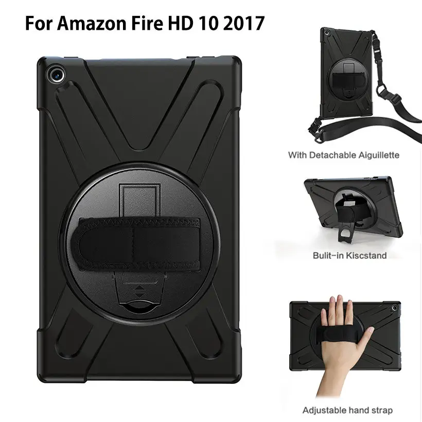 Чехол для Amazon Fire HD 10 7-го поколения Чехол Funda дети Безопасный ударопрочный сверхмощный с ремешком на запястье оболочки