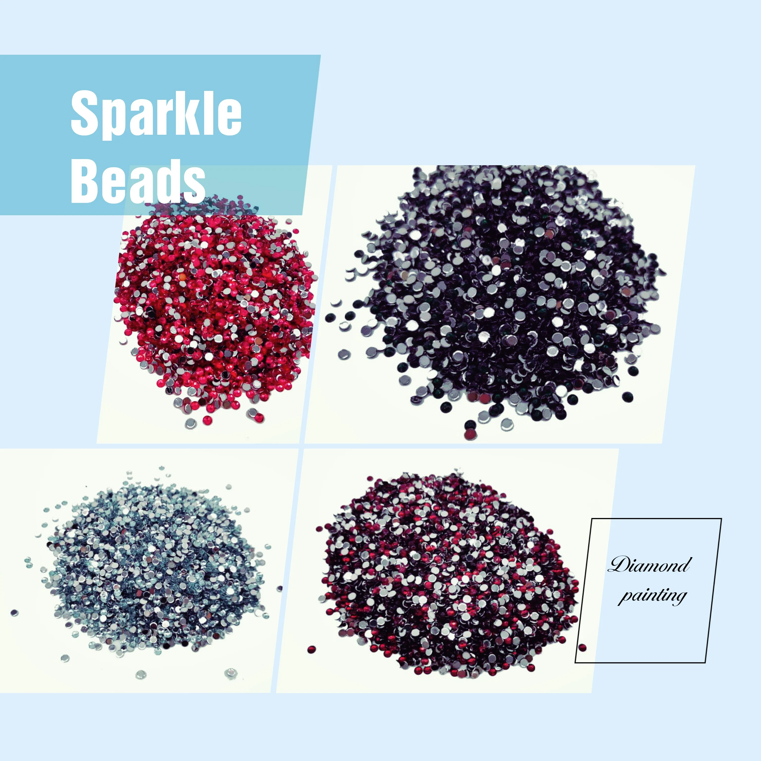 Special Sparkle Beads Crystal Diamonds 4 Colors, 25g Per Pack, 100g In