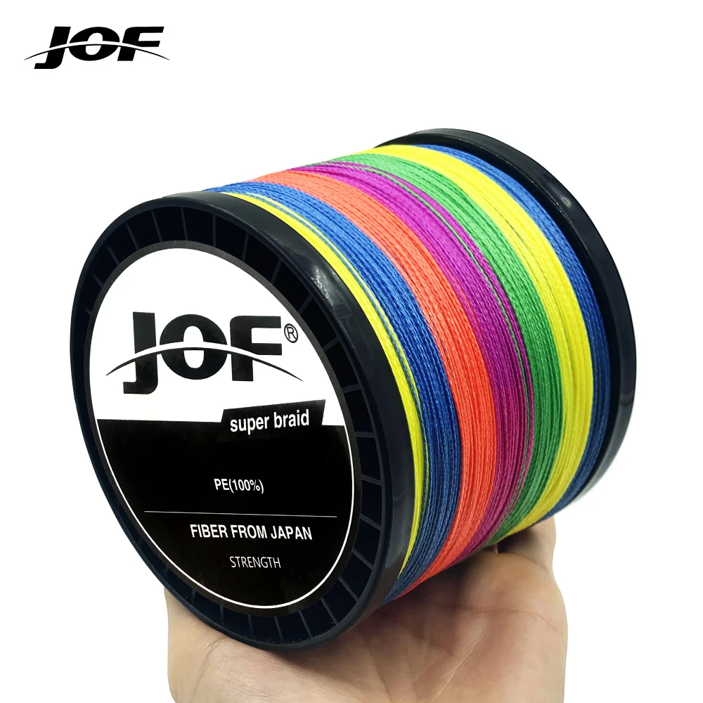 JOF 8 Strands 1000M 500M 300M100% PE Braided Multifilament Fishing Line  Japan Multicolour Fishing Weave Extreme Super Strong