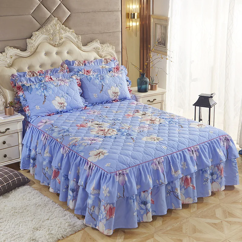 Yaapeet принцесса постельные принадлежности кровать юбка наволочки зима толстые теплые кружева кровать простыни матрац King queen размер покрывало на кровать - Цвет: 5