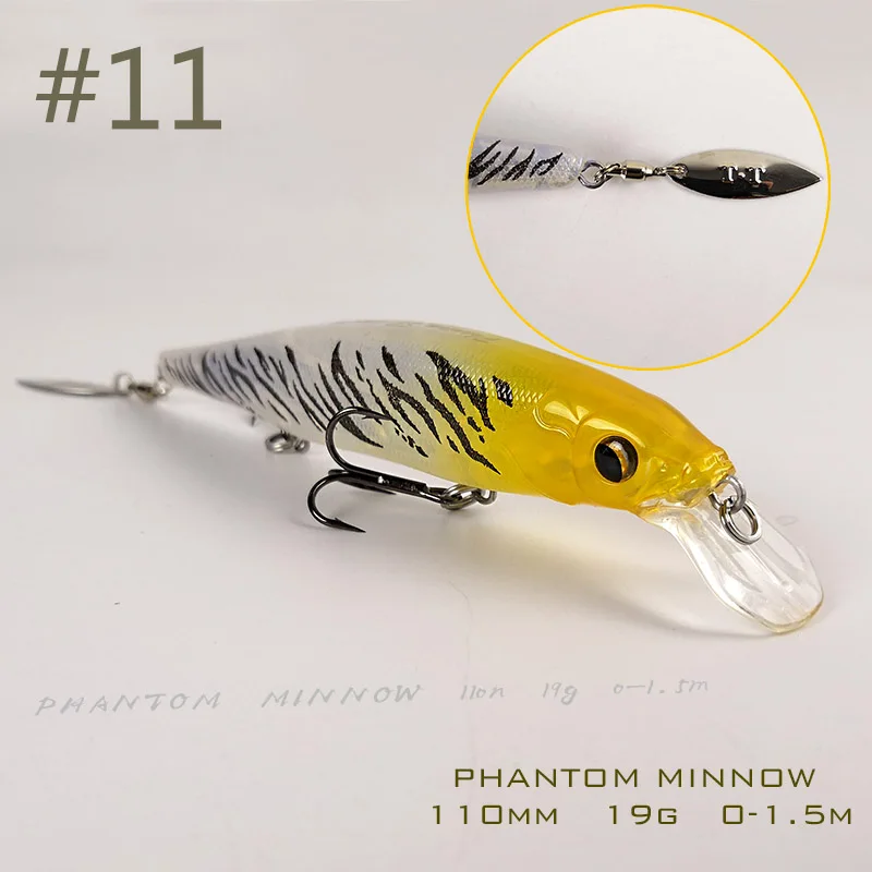 Новая приманка TH110 suspension Minnow 110 мм 19 г Джеркбейт качающийся, искусственный рыболовный Приманка для морской окуня форели окуня Щука приманка для рыбы суспендер воблер - Цвет: Color 11