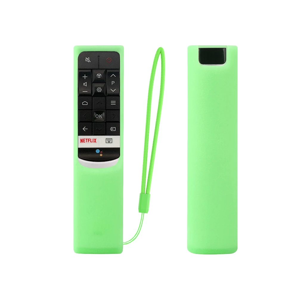 Fluorescent green Чехол для пульта дистанционного управления SIKAI для TCL RC602S, чехол для пульта дистанционного управления голосовым поиском для TCL, силиконовый чехол - Цвет: Fluorescent green