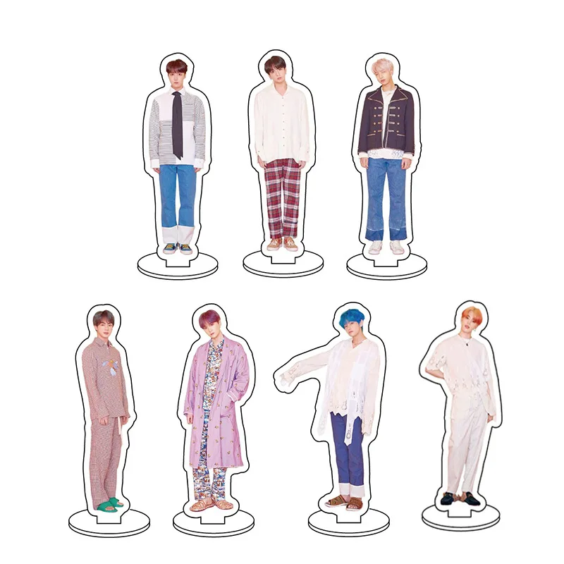 KPOP Bangtan garçon groupe acrylique support Figure modèle pour ventilateurs Double face plaque support gâteau Topper idole