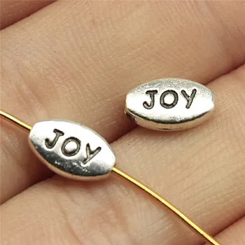 

Wholesale Jewelry Lots Antique Silver Color 10x6mm Joy Small Hole Beads Charm For Making Jewelry Crafts Diy 300 Pieces