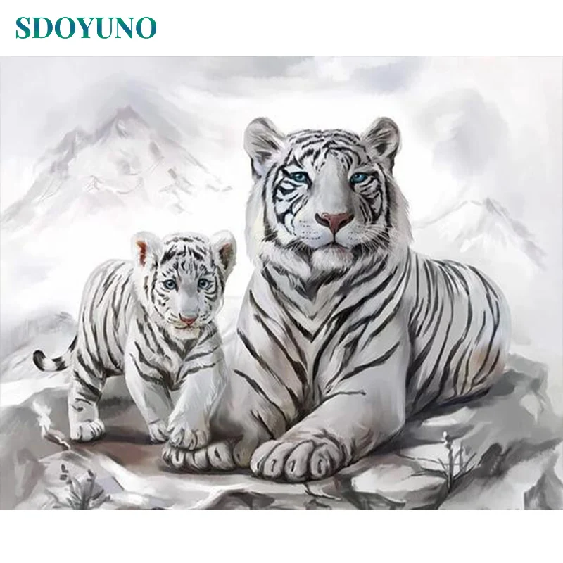 SDOYUNO 60x75cm Frame Animals DIY Painting By Numbers Acrylic Paint On Canvas Modern Wall Art Pictures By numbers Home Decor - Цвет: 1961
