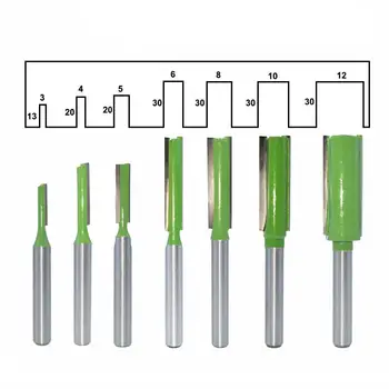 

7pcs 6mm Shank Single Double Flute Straight Bit Milling Cutter Wood Tungsten Carbide Router