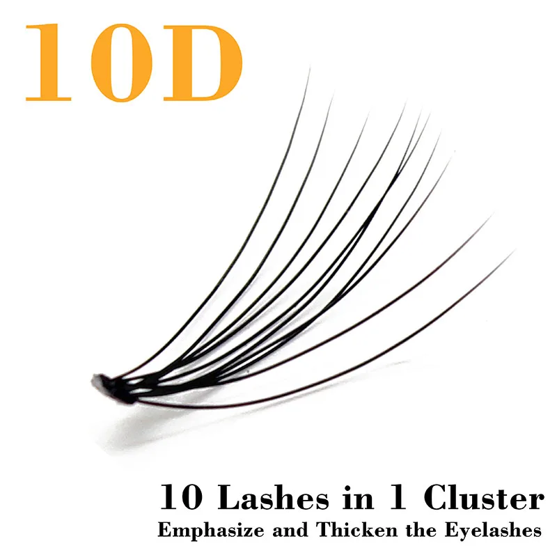 

Kimcci 10D Natural Fake Eye Lashes 60pcs 8/10/12/14mm Makeup Individual Cluster Grafting Fake False Eyelashes 3D Russian Volume