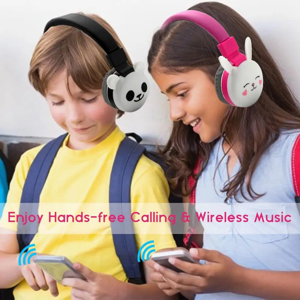 Wireless Bluetooth 4 2 Foldable Cat Ear Cute Headphones For Kids Girl Stereo Head Mounted Headset With Microphone Support NFC