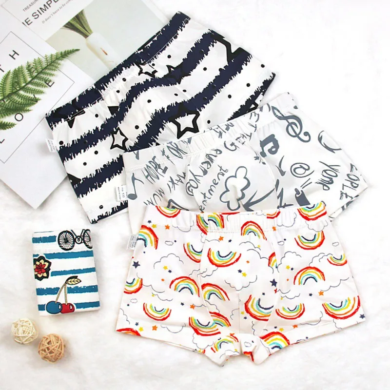 

1 Piece Infnat Underwear Cartoon Children Shorts Panties for Baby Boy Boxers Stripes Teenager Underpants 2-10T boys