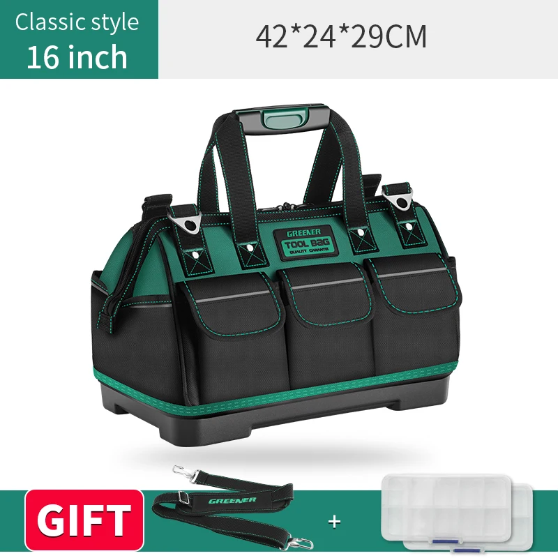 Greener Multi-Function Tool Bag 1680D Oxford Cloth Electrician Bag, Multi-Pocket Waterproof Anti-Fall Storage Bag mechanic tool bag Tool Storage Items