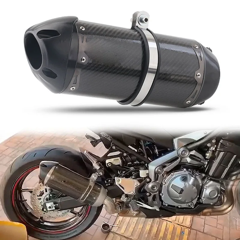 

51mm Universal Motorcycle Exhaust Pipe CNC Escape Moto Carbon Fiber Muffler R1 R3 MT07 MT09 CBR600 Z1000