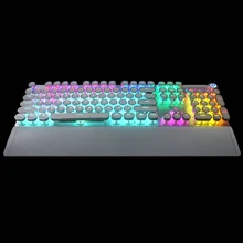 Aula teclado mecânico branco 104 teclas backlit teclados de jogos para computador pc gamer russo espanhol hebraico árabe