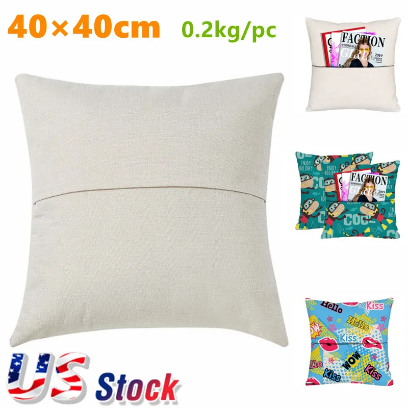 10Pcs Linen Sublimation Blanks Pillow Case Cushion Cover for Xmas Decor Printing 