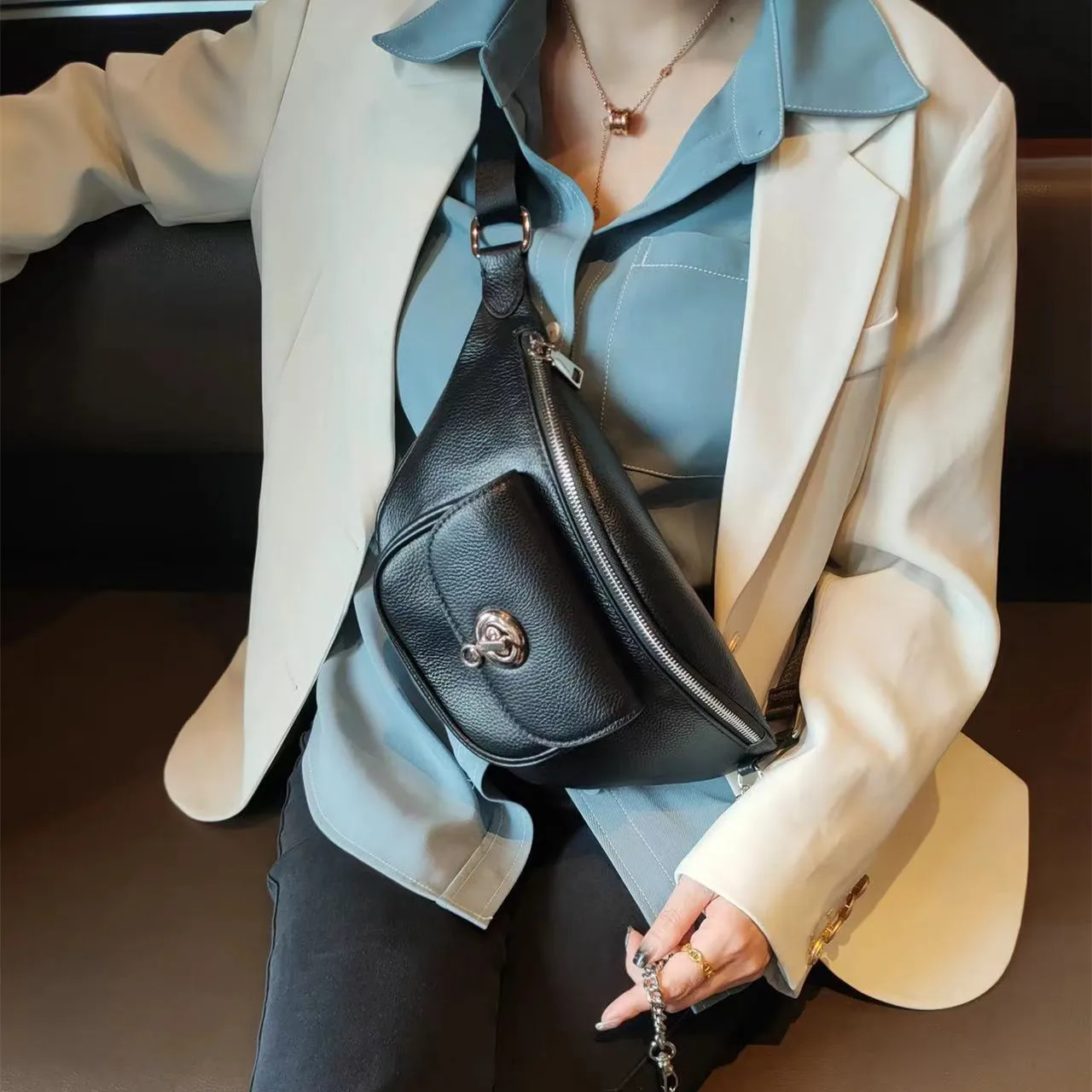 Women's Genuine Leather Bag Women's Chest Bag Briggs Belt Bag