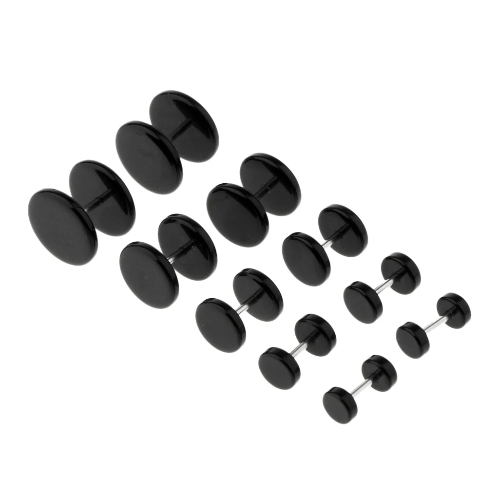 5 Pairs Faux Fake Cheater Acrylic Earring Stud Barbell Ear Plug Gauges Jewelry