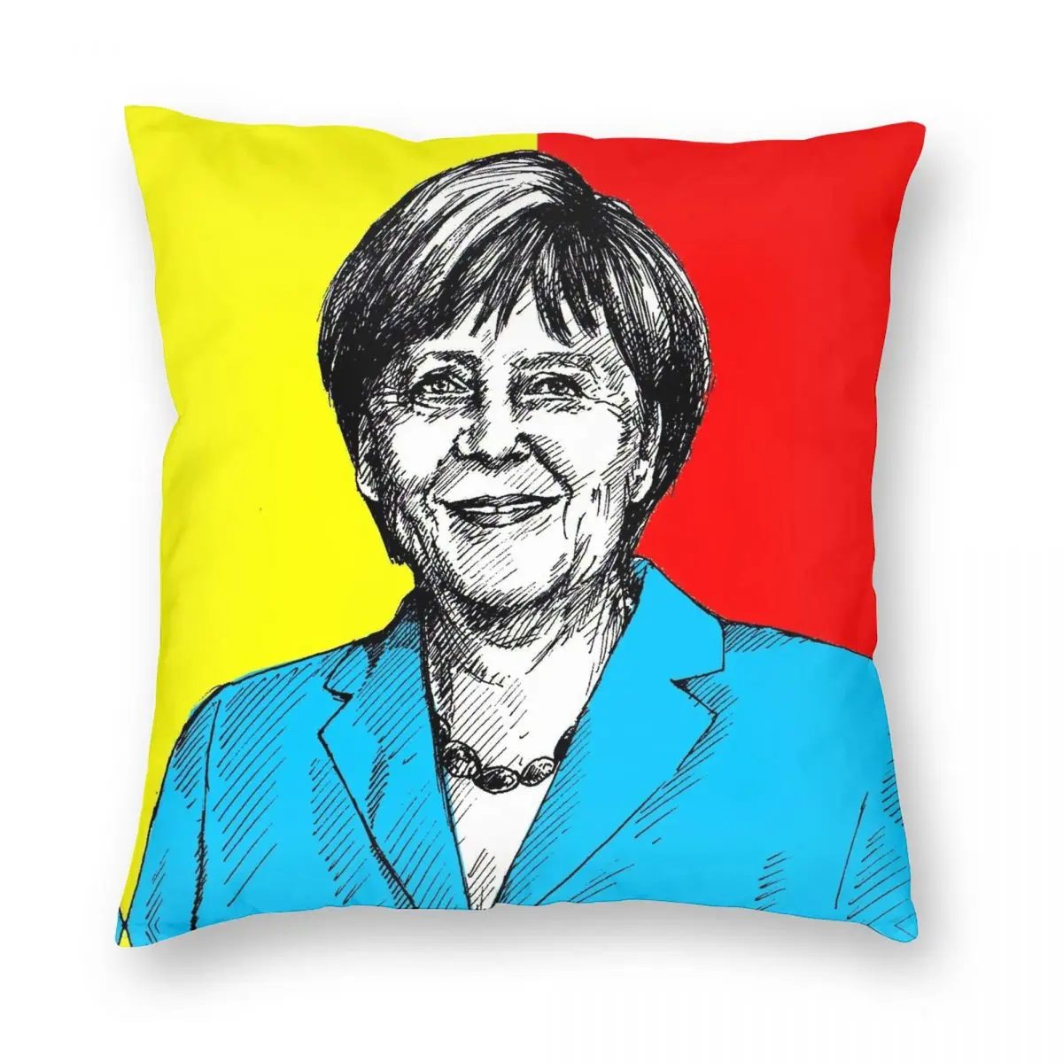 

Квадратный чехол для подушки Angela Меркель, полиэстеровый льняной бархатный креативный декоративный чехол для подушки на молнии, чехол для подушки, наволочка для кровати