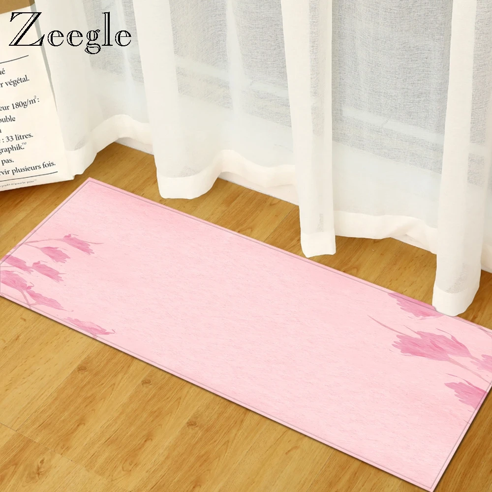 Zeegle Floor Mat Home Entrance Doormat Flannel Rectangle Carpet Home Decoration Mat Absorption Foot Carpet Entrance Outdoor Mat