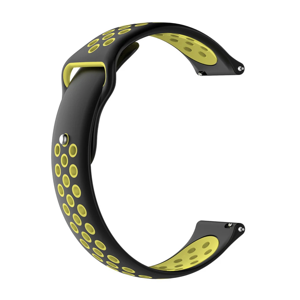 black yellow Новинка для Garmin Vivoactive3 HR Music Forerunner245M двухцветный резиновый ремешок 20 мм ремешок для наручных часов Smartwatch аксессуары - Цвет: black yellow