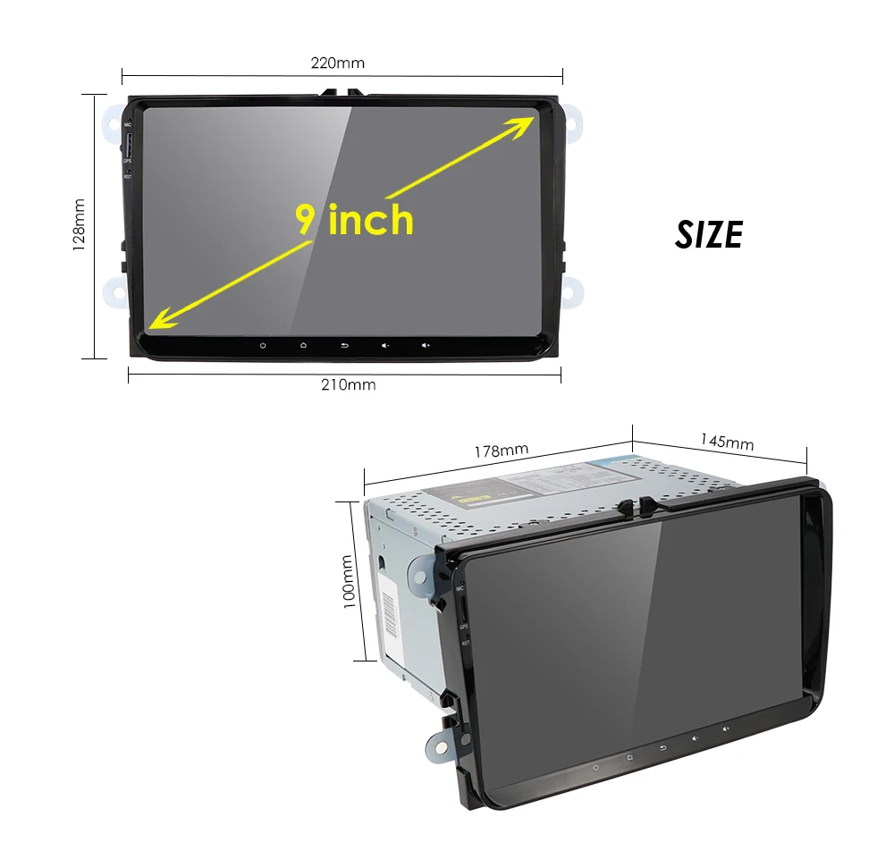 2din Android 9,0 4 Гб+ 64 ГБ Автомобильный мультимедийный плеер для VW/Golf/Passat/POLO/Tiguan/Skoda/Fabia/Rapid/Seat/Leon gps 4G Вай-Фай Авторадио