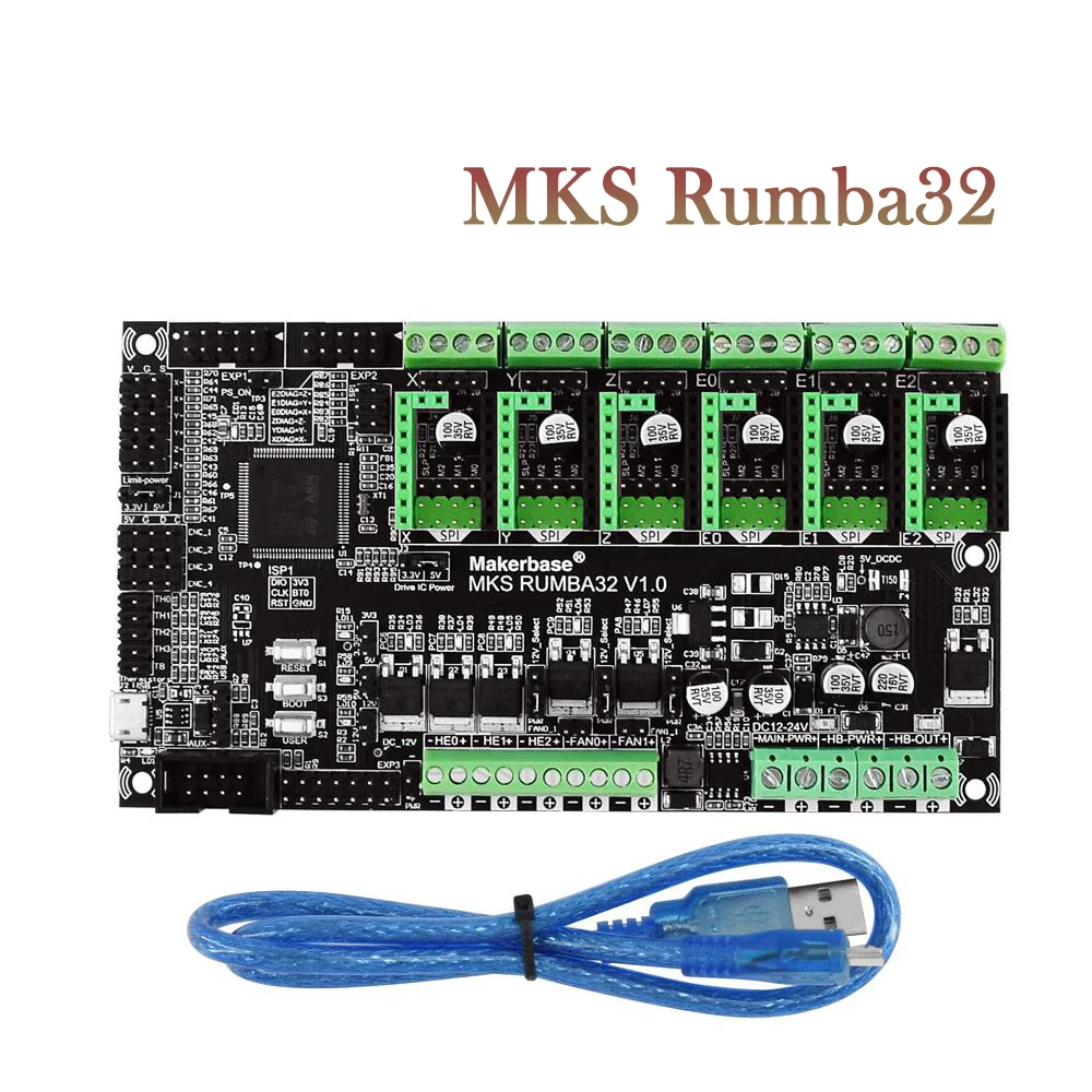 Makerbase MKS Rumba32 180 МГц 32 битная плата управления для 3D принтера 6 частей драйвера