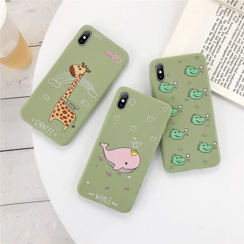 Чехол Lovebay с милыми животными динозавром жирафом для iPhone 7 8 6 6s Plus 11 Pro X XR XS Max панда Мягкий ТПУ чехол для телефона