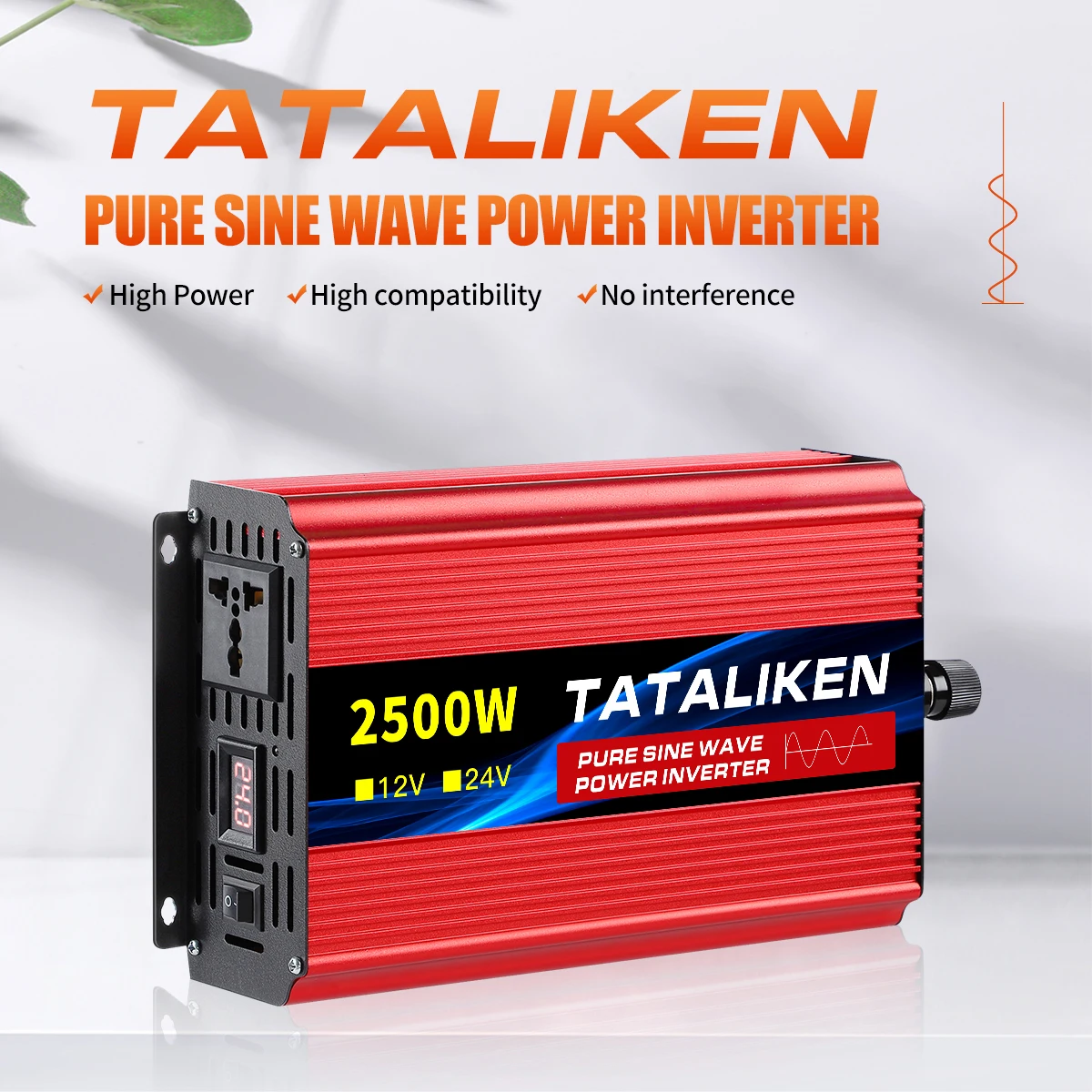 1600w/2500w Highpower Inverter Sine Wave Dc 12v24v Led Screen Is