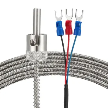 

uxcell Pt100 Temperature Sensor Probe Circlip Type Thermocouple 5 Meters Cable 5mmx29mm Long Probe -49~788°F (-45~420°C)