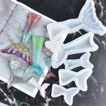 

Mermaid Tail Silicone Mold Jewelry DIY Mold Handmade Fishtail Design Soft Silicone Mold Jewelry Craft DIY Tool