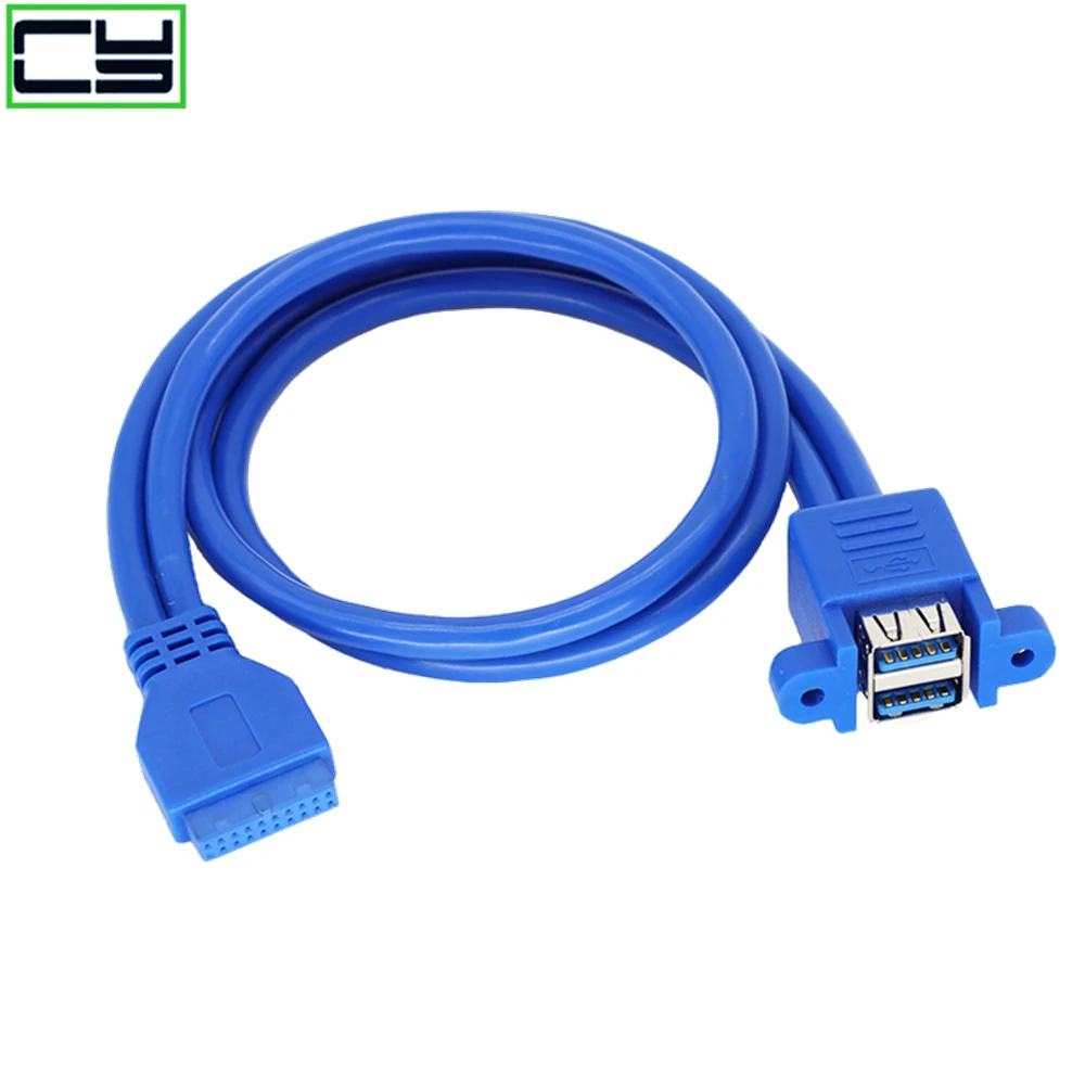 Двойной двойной USB 3 0 A female 2 порта к usb 20pin 20-контактный разъем для материнской