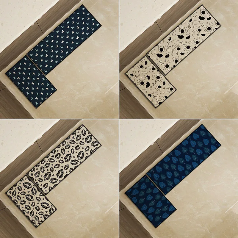 

Kitchen Mat Non-Slip Doormat Living Room Bedroom Carpet Balcony Bathroom Erasable Mat Toilet Hallway Porch Rug Water Absorption