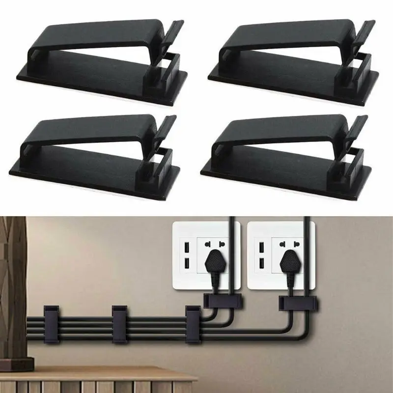 50PCS New Wall Fasteners Wire Organiser Self Adhesive Fixed Flex Cable Management Clip Clamp Consumer Electronics High Quality