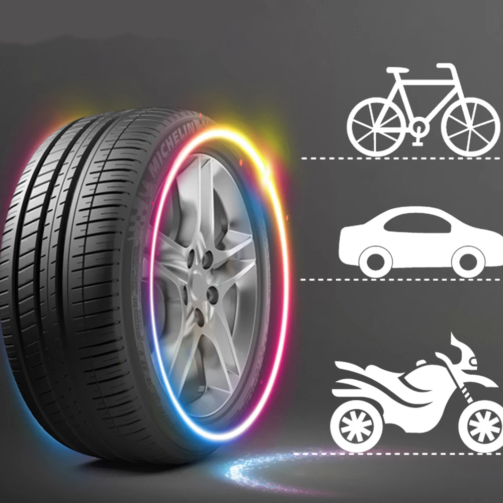 

2pcs Neon Lamp Car Tire Valve Cap Decorative Lantern Light stick type Mountain Bike Light Wheel Spokes Lamp LED Light