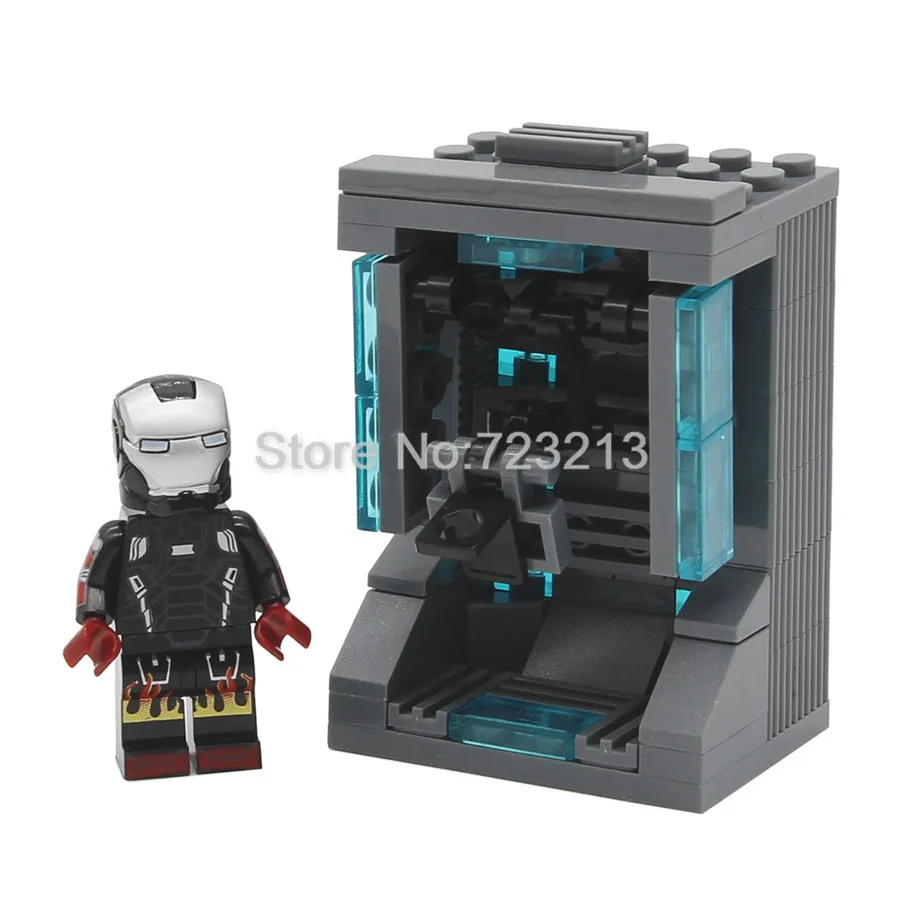 

7cm Garage Iron Man Figure Ironman Armor Display Box Hulkbuster Super Hero Building Blocks MOC Model Bricks Kits Toys