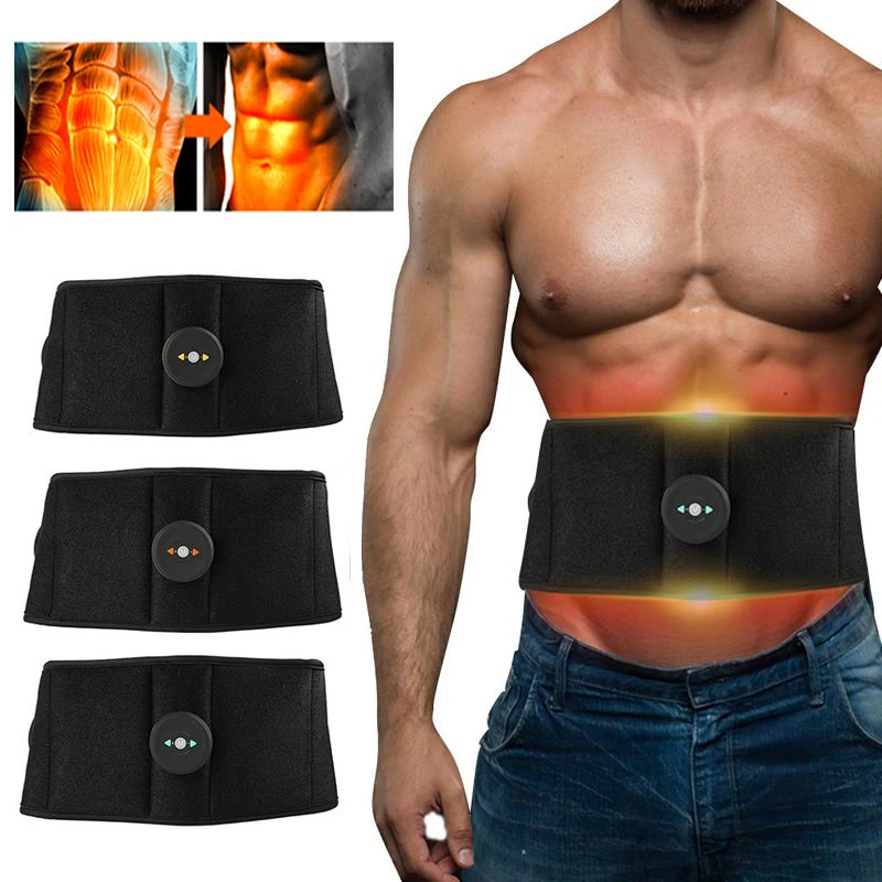 

Electric Abdominal Muscle Trainer EMS Abs Fitness Equipment Training Muscle Exerciser Stimulate Toning Belt Exercise Gym At Home