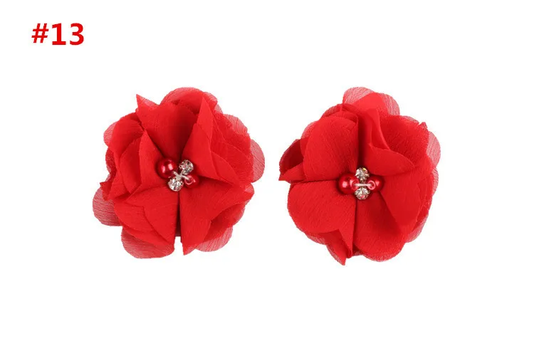 2 предмета Милые шифоновые мини цветы для маленьких девочек с жемчужинами и