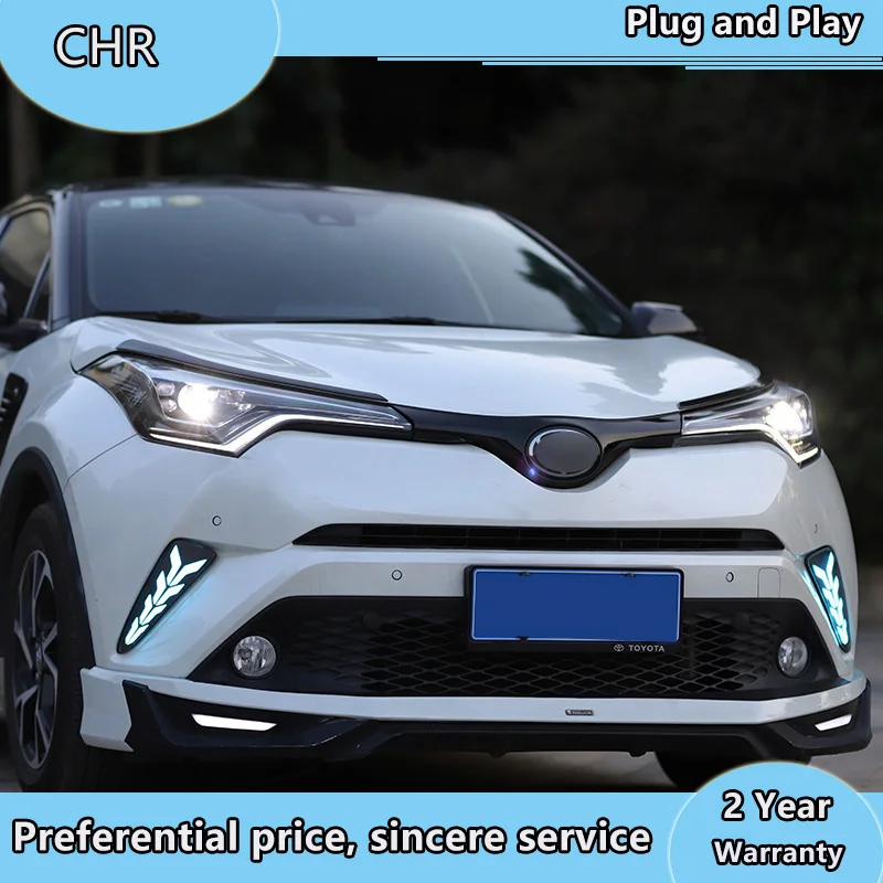 Автомобильный Стайлинг для- новых Toyota CHR фар, все светодиодный фары DRL, Би-светодиодный объектив, Высокий Низкий Луч, светодиодный, с динамическим поворотом