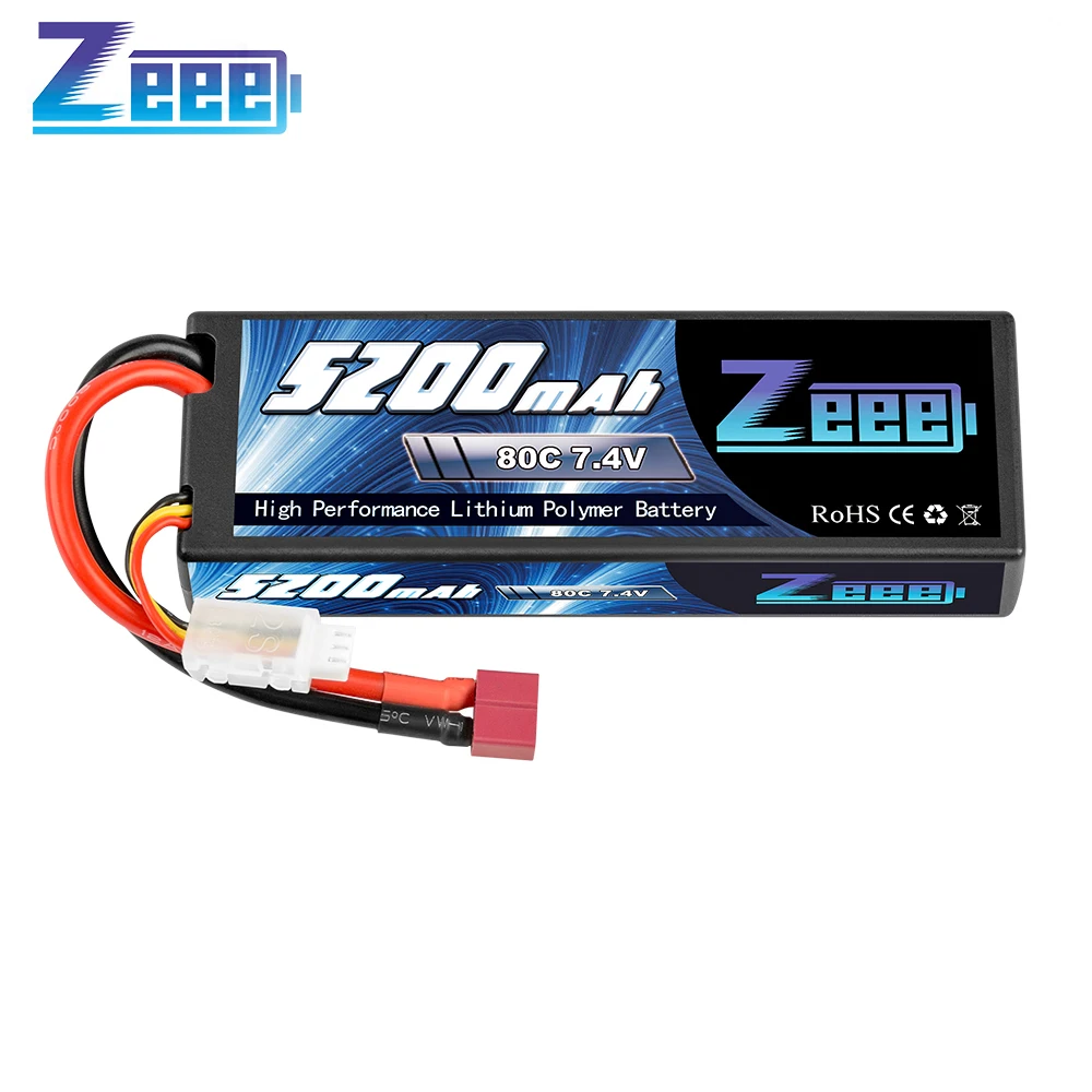 1/2 шт. Zeee RC Lipo Аккумулятор 7 4 В 2S 5200 мАч 80C с разъемом Deans аккумулятор для