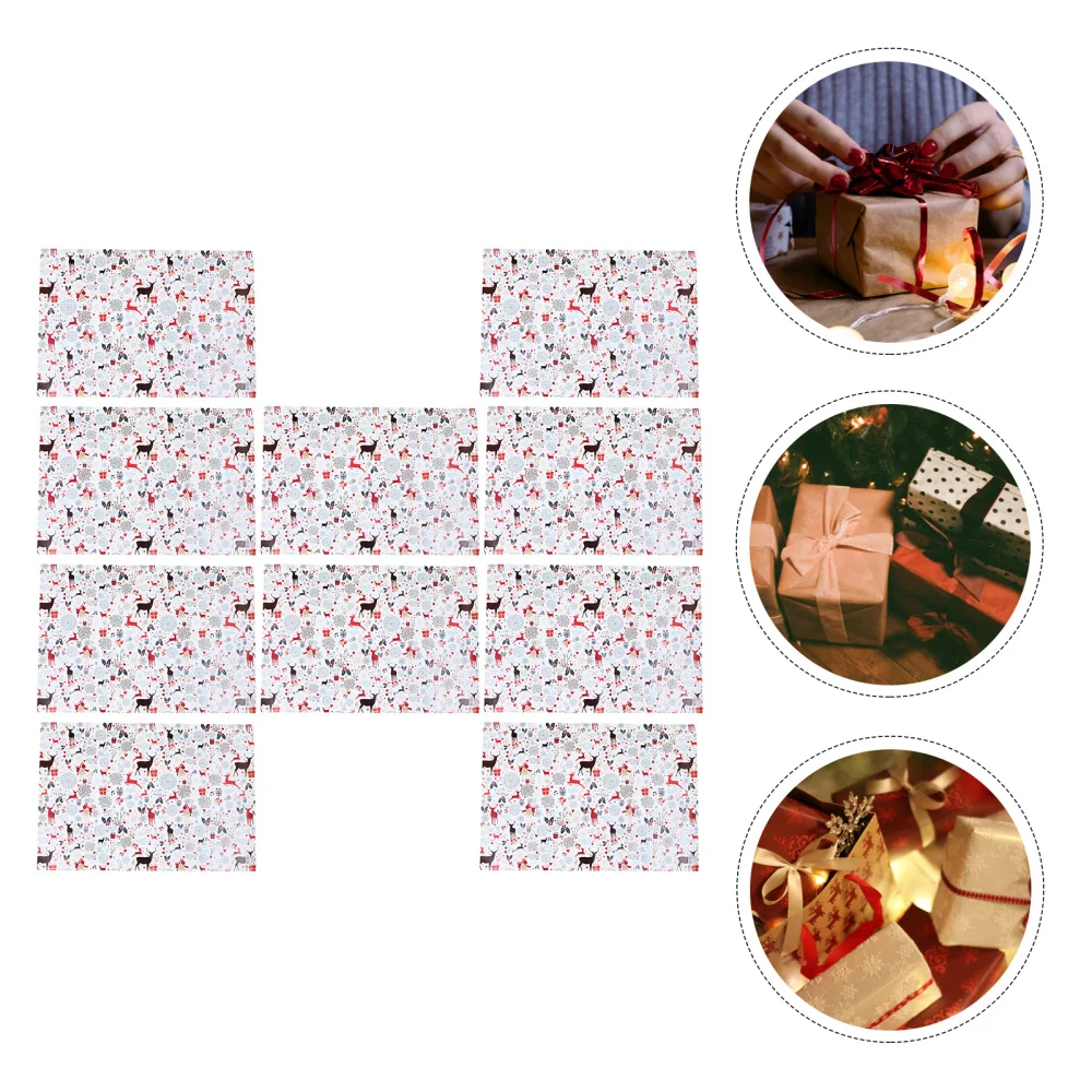 

10PCS Christmas Wrapping Paper Decorative Practical Gift Wrapper Present Packing Paper for Festival Handicraft