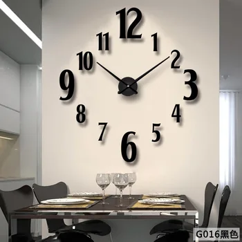 

3D Wall Clock Modern Design Large Size DIY Clocks Living Room Creative Stickers Acrylic Metal Mirror Big Wall Watch Home Decor