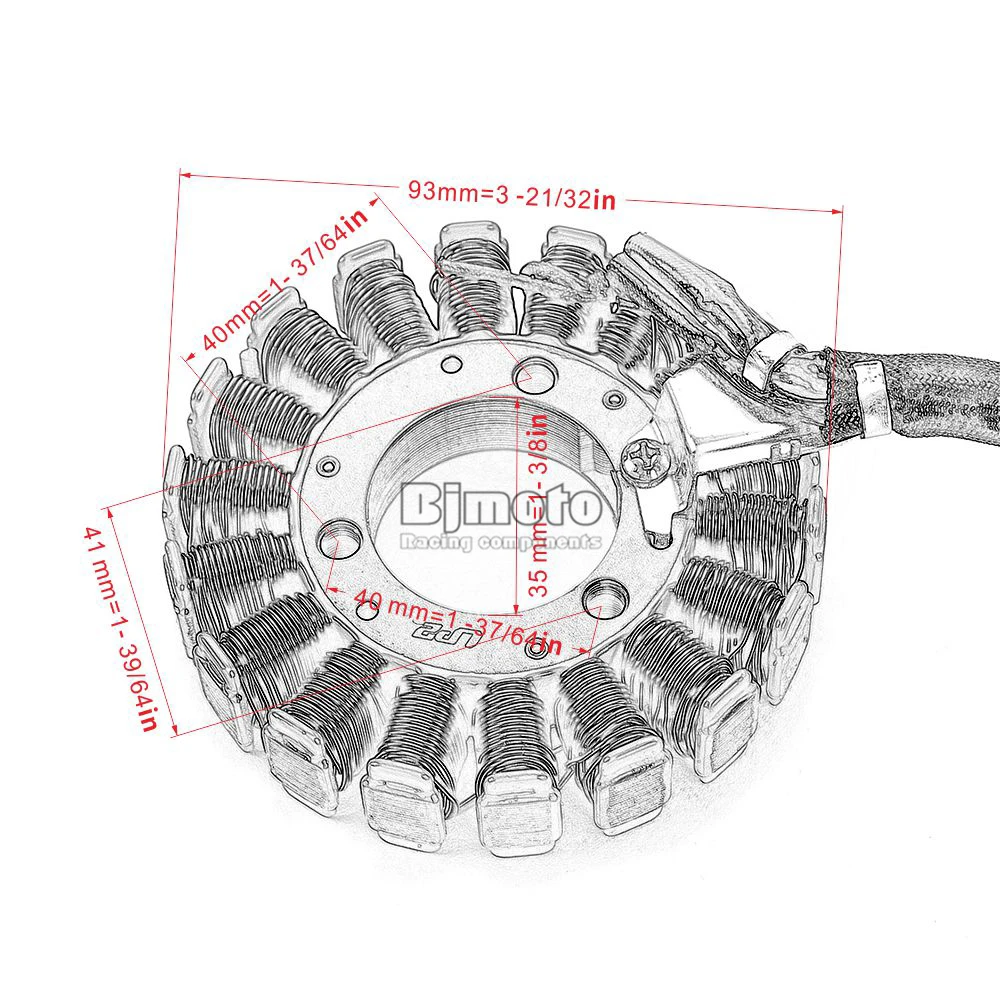BJMOTO 32101-05G00 Генератор мотоцикла статор катушка Comp для Suzuki LTF250 Ozark250 2002- LTZ250 Quadsport 2004-2012