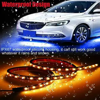 

Car LED Strips Tube Underglow RGB Under System Neon Light Kit 60cm+90cm