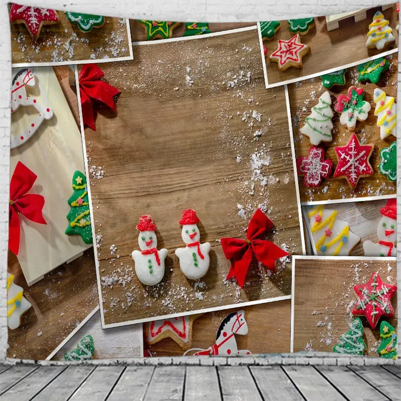 

Christmas Tapestry Wall Hanging Bed Spread Beach Towel Table Cloth Yoga Mat 3D New Year House Decoration Living Room Decoration