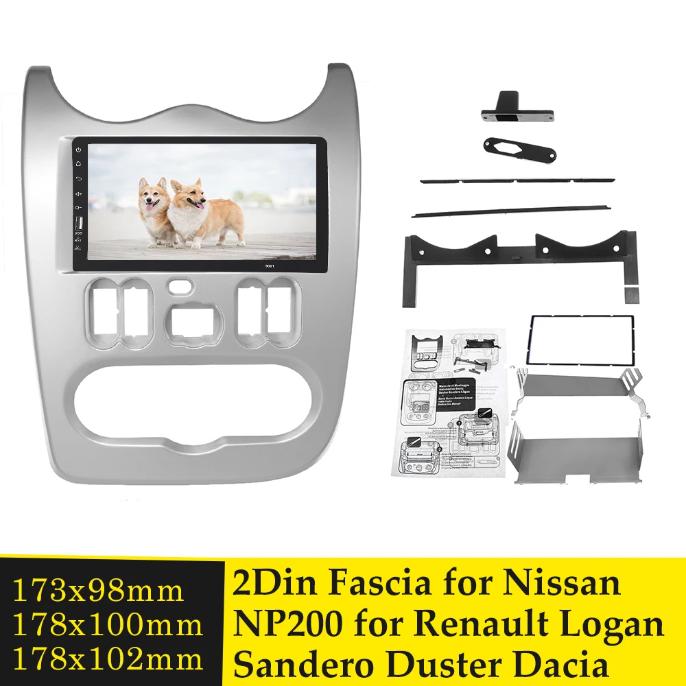 Двойная Din Автомобильная аудиорамка радио Fascia ДЛЯ Renault Logan Sandero Duster Dacia GPS навигация