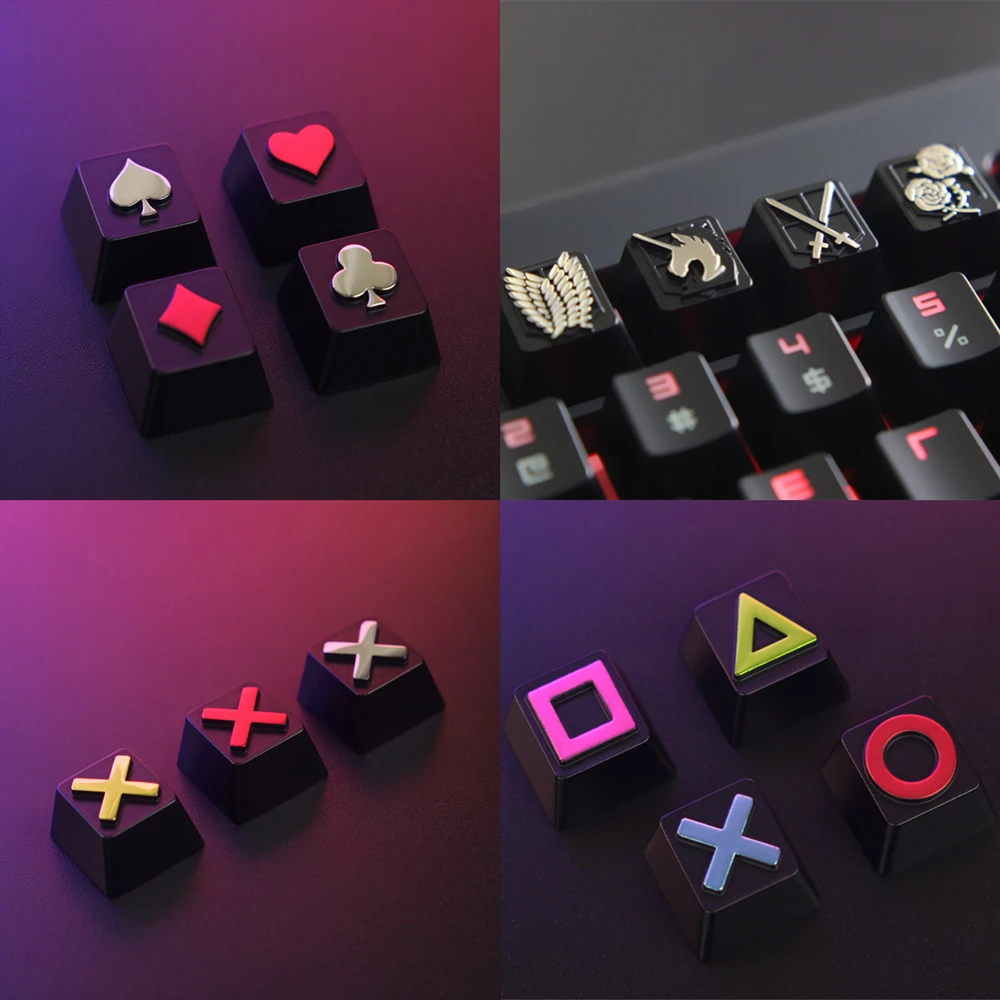 Alívio 3d Alumínio Liga Metal Teclados Mecânicos Keycaps para Cereja Eixo mx Altura r4 Série Terno Keystone